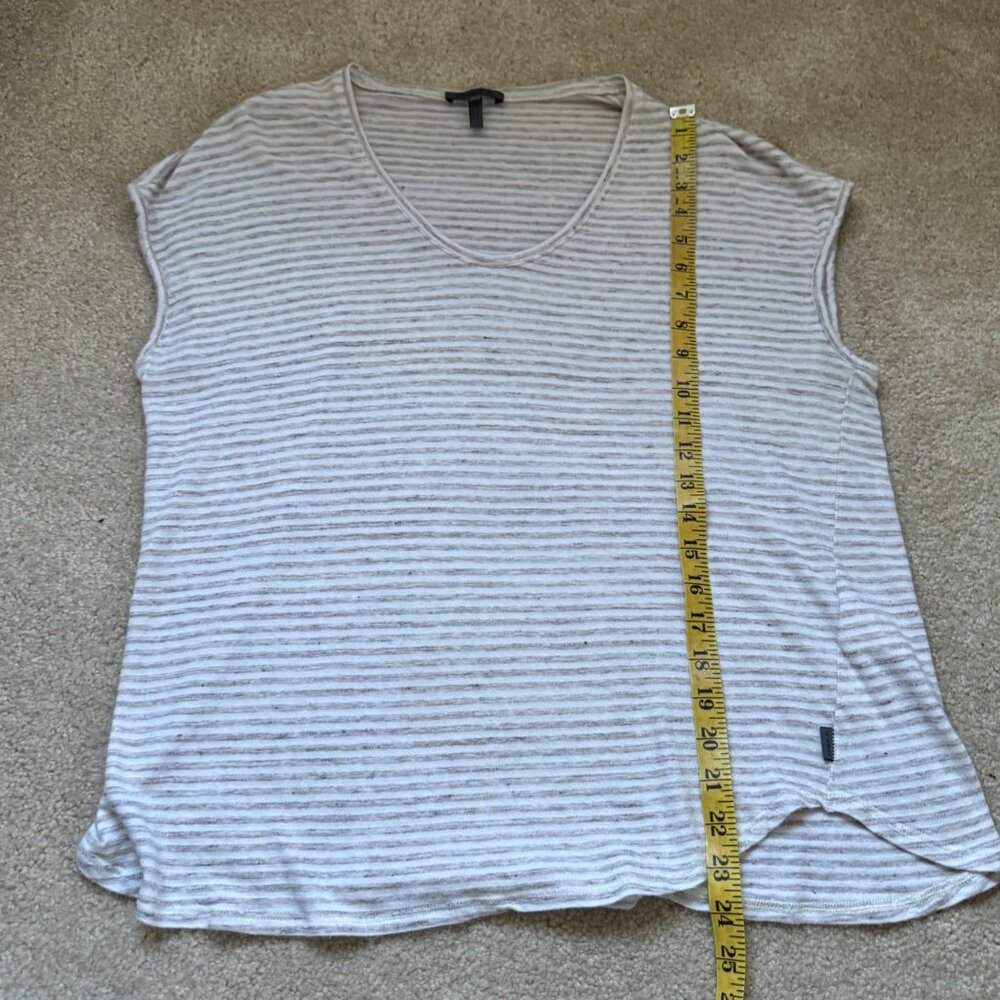 Oska Womens Striped Linen-Cotton Blend Sleeveless Top V-Neck Size 1 Beige - Picture 8 of 9